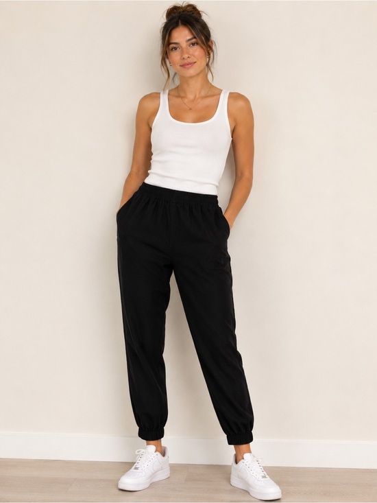 Old Navy Pants - Old Navy Women’s Small Lightweight Stretch Jogger Pants Cuffed Hem Black